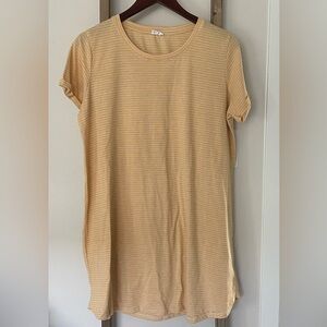 NWOT - Cotton On - Striped Butter Yellow T-Shirt Dress - Size XL